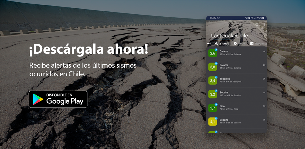 Portada proyecto LastQuakeChile - Sismos en Chile